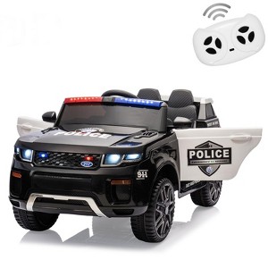 Electric Police Car for Kids,12V 4.5AH Battery Powered Kids Ride on Toy with Remote Control, Flashing Lights and Music - 1 of 4
