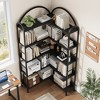 Corner Bookshelf Bookcase, 5 Tier L Shaped Corner Bookshelf, Large Metal Frame Bookshelf, Etagere Display Rack Shelf for Living Room Bedroom - 2 of 4