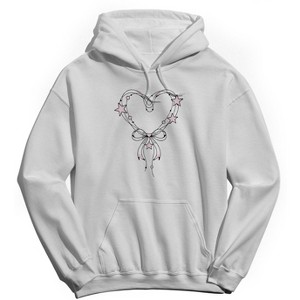 Rerun Island Men's Heart Bow Outlines Stars Long Sleeve Graphic Cotton Sweatshirt Hoodie - 1 of 4