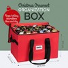 Hold N' Storage - Christmas Storage Container Box Stores Up to 54 - 3" Ornament with Adjustable Dividers to Protect and Store Holiday Décor - Red - image 3 of 4