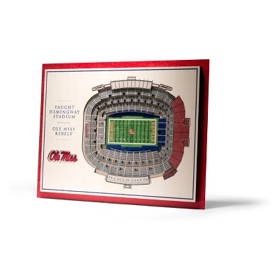 NCAA Ole Miss Rebels 5-Layer Stadium 3D Wall Art