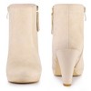 Perphy Women's Suede Platform Round Toe Chunky Heels Ankle Boots - 2 of 4