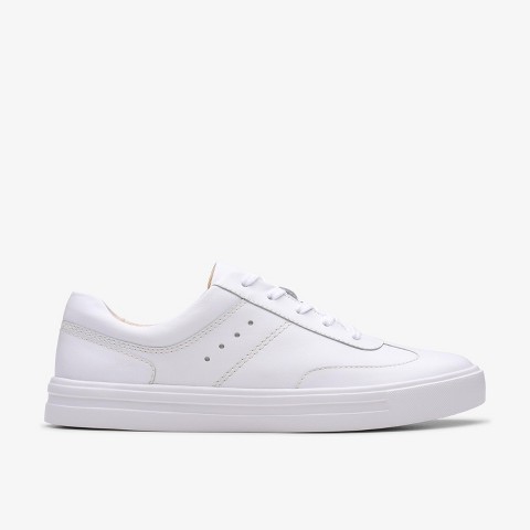 Женские кроссовки Clarks Womens Makea Court White Leather Sneakers 8.5 Medium