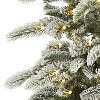 6.5ft. Flocked Alpine Artificial Christmas Tree with 250 Warm White LED Lights & 637 Branches – Snowy Holiday X-Mas Display - 4 of 4