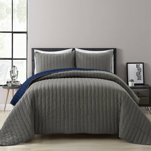 Plush Stripe Comforter Set Back To Campus Dorm Room Bedding, Lush Decor