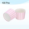 Unique Bargains Greaseproof Disposable Cakes Muffins Liners Pinstripe Paper Baking Cups 6oz 100 Pcs - 3 of 4
