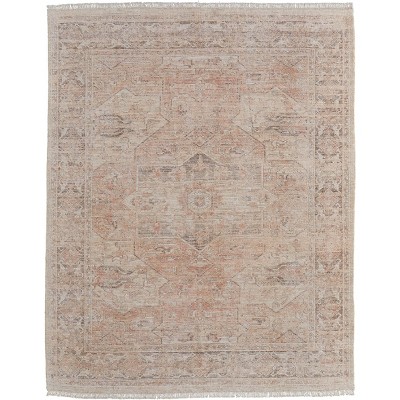 Caldwell Transitional Medallion Orange/Tan/Ivory Area Rug