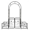 Lorna 79.5''x86.6''Arch Metal Garden Trelli, Flower Support Tiered Planters for Climbing Plants with Gate, Outdoor Furniture - The Pop Home - 2 of 4