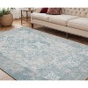Gray Blue And Ivory Medallion Area Rug - 2 of 4
