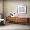 POVISON 62.99"Mid-Century Modern TV Stand, Wood Media Console with Cabinets, Tall-Cast Legs - 4 of 4