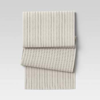 90" x 20" Cotton Striped Table Runner Natural - Threshold™