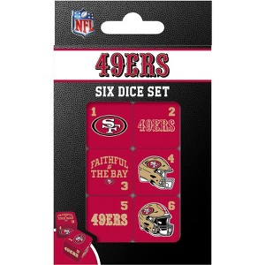 MasterPieces Officially Licensed NFL San Francisco 49ers - 6 Piece D6 Gaming Dice Set Ages 6 and Up - 1 of 3