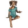 Design Toscano Bridgette with Bird, Little Girl Cast Bronze Garden Statue - 3 of 4