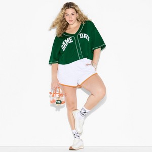 Women's Game Day Cropped Elbow Sleeve V-Neck Athletic Jersey - Wild Fable™ - 1 of 3