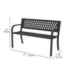 Dyonery iron frame bench is made of solid metal and features a geometric hollowed-out design, making it suitable for gardens, courtyards, and terraces - 3 of 4