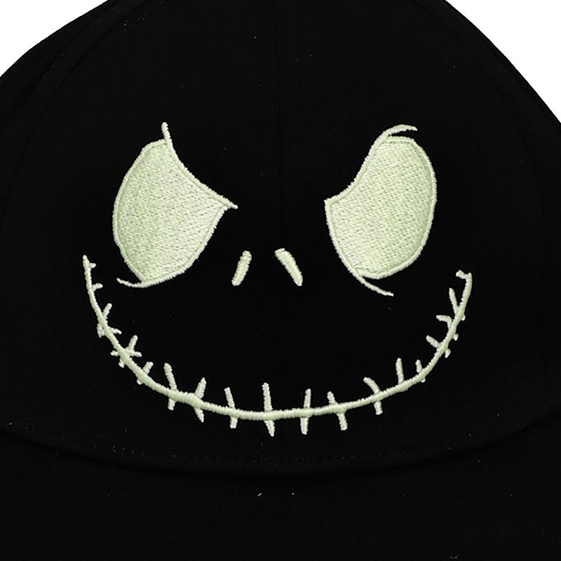 Nightmare Before Christmas Jack Skellington Face Elite Flex Black Snapback Hat, 3 of 6