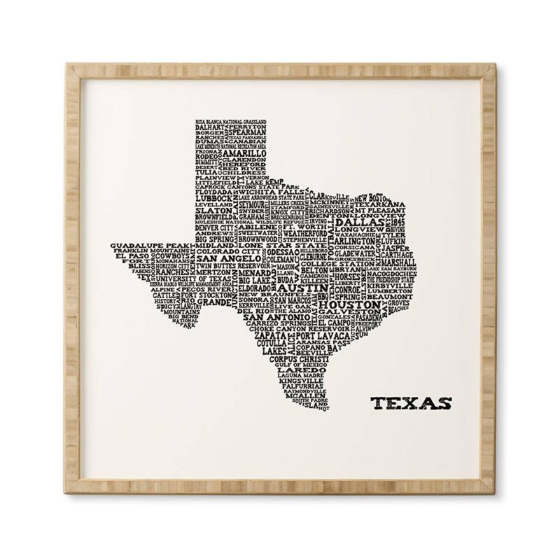 Restudio Designs Texas Map Framed Wall Art by Deny Designs, 5 of 7