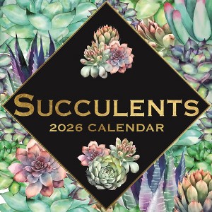 2026 Square Wall Calendar, Succulents, 16-Month Arts & Antiques Theme with 180 Reminder Stickers (12x12 In) - 1 of 4