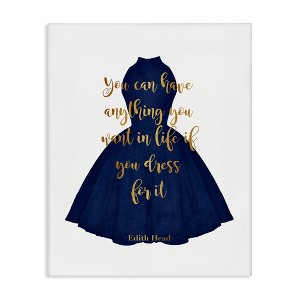 Stupell Industries If You Dress For It Quote Blue Gown Fashion Canvas Wall Art - 1 of 4