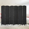 FDW Round Top Woven Room Divider  4/6-Panel Foldable Partition Screen  for Home Office - 2 of 4