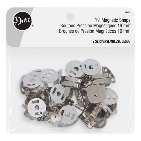 Dritz 760-65 Magnetic Snap, Square, 3/4-Inch, Nickel, 2 Sets