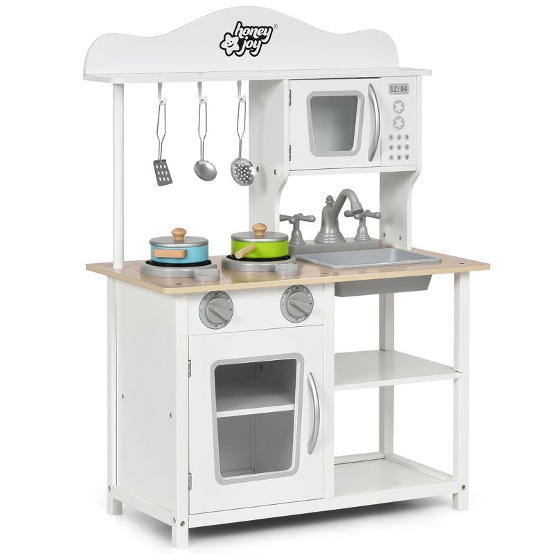 Costway Wooden Pretend Play Kitchen Set for Kids Toddlers w/ Accessories & Sink, 1 of 11