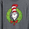 Men's The Cat in the Hat Cat Wreath Long Sleeve Graphic T-Shirt - Heather Charcoal - 3 X-Large - 2 of 4