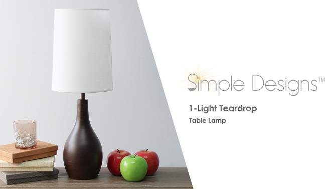  1 Light Tear Drop Table Lamp - Simple Designs, 2 of 7, play video
