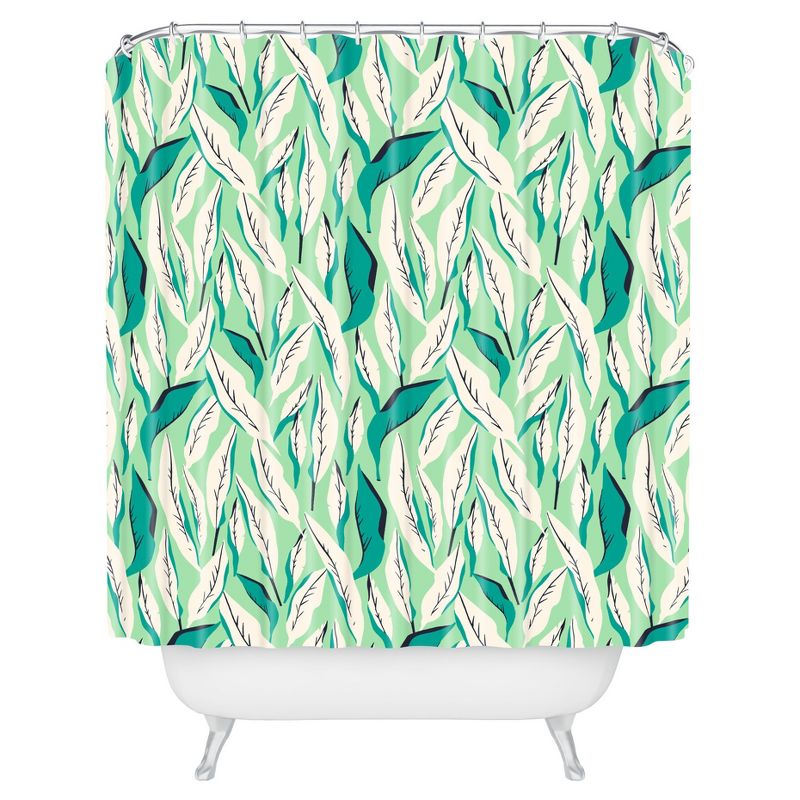 Leaf Shower Curtain Green - Deny Designs, 1 of 6