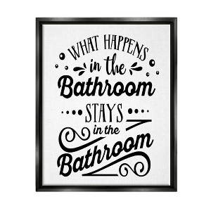 Stupell Industries What Happens In Bathroom Framed Floater Canvas Wall Art - 1 of 4
