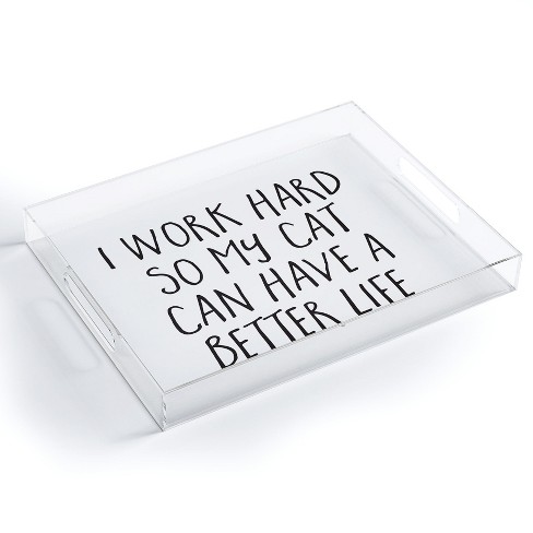 Orara Studio More Amor Quote Rose Gold Small Acrylic Tray - Deny Designs