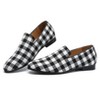 Santimon Mens Houndstooth Loafers Classic Wedding Prom Shoes Black & White - 4 of 4
