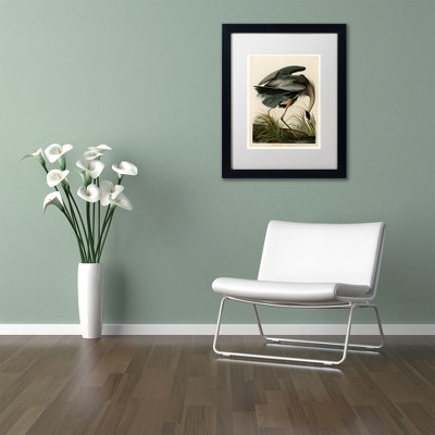 Great Blue Heron Graphic Art on Canvas with Black Frame