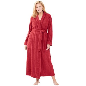 Dreams & Co. Plus Size Long Terry Robe - 1 of 4