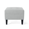 Classic Upholstered Ottoman with Cushioned Top,Velvet Ottoman,Ottoman Bench,Comfortable Living Room Furniture-Maison Boucle - 4 of 4