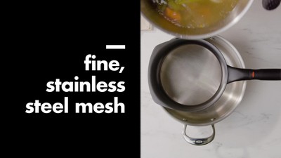 OXO 8-Inch Black Stainless Steel Mesh Strainer