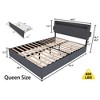 Queen Size Bed Frame with USB Charging Station and LED Lights - 3 of 4