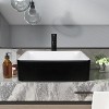 Black and White Ceramic Bathroom Sink, 19" x 15" Above Counter Porcelain Vessel Sink with Black Faucet and Pop up drain Combo, Rectangle - 2 of 4
