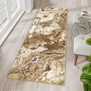 Acekool 5x7 Abstract Washable Rug – Soft Marble Design for Living Room, Bedroom & High-Traffic Areas - 1 of 4