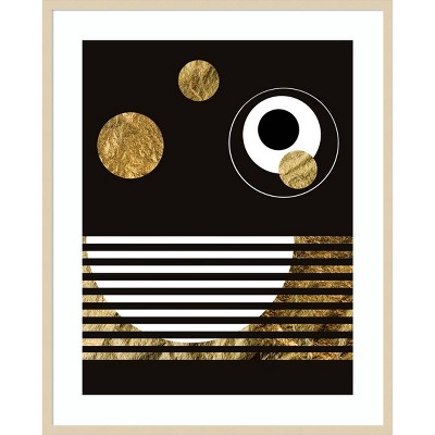 Spacey II Black and Gold Abstract Framed Wall Art
