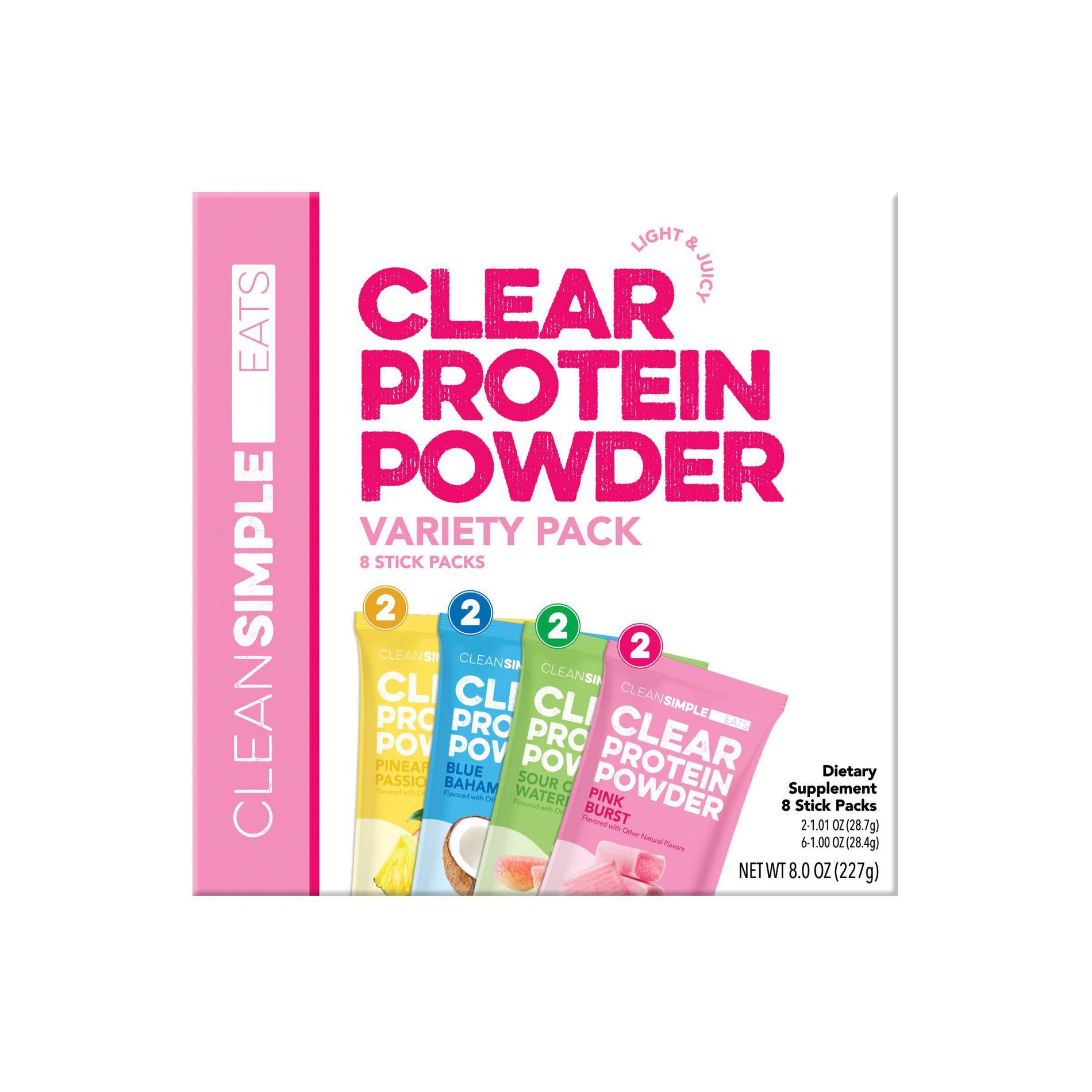 Clean Simple Eats Clear Protein Powder Variety Pack - 8.0oz/8ct