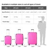 MAYEERTY 3-Piece Lightweight ABS Hardshell Luggage Set Durable Travel Suitcases with Spinner Wheels, TSA Lock, (20", 24", 26") Pink - 2 of 4