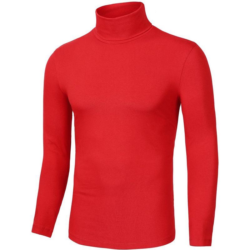 Lars Amadeus Men's Slim Fit Long Sleeve Pullover Turtleneck Sweater, 2 of 8