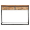 vidaXL Console Table Natural wood with grey steel - 2 of 2