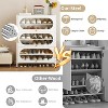 Bekrvio 6-Tier 42” Entryway Shoe Storage Cabinet - 3 Flip-Up Doors, Removable Shelves, 18-24 Pairs, Metal, Tall Freestanding Modern - 3 of 4