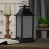 Northlight LED Lighted Flickering Lantern - 16" - Warm White Light - Black - 2 of 4