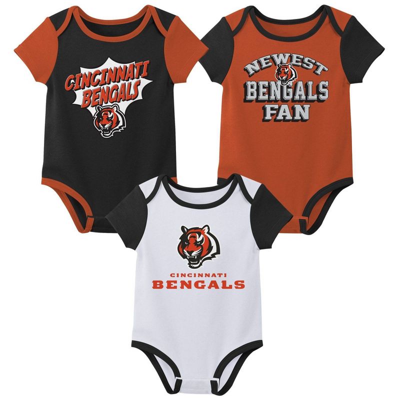 NFL Cincinnati Bengals Infant Boys&#39; 3pk Bodysuit, 1 of 5