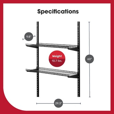 Heavy Duty Black Metal Wall Mounted Storage Shelves