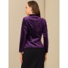 INSPIRE CHIC Women's Office Solid Shawl Collar Jetted Pockets One Button Velvet Blazer - 4 of 4
