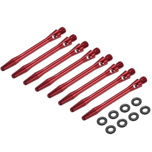 Unique Bargains 2BA Thread Aluminum Dart Shafts with Rubber Rings for Steel Tip 8 Pcs - 1 of 4